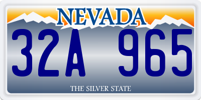 NV license plate 32A965