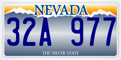 NV license plate 32A977