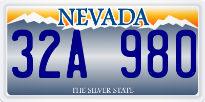 NV license plate 32A980