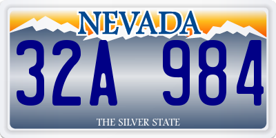 NV license plate 32A984