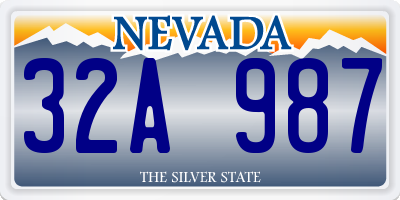 NV license plate 32A987