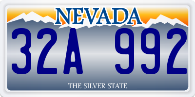 NV license plate 32A992
