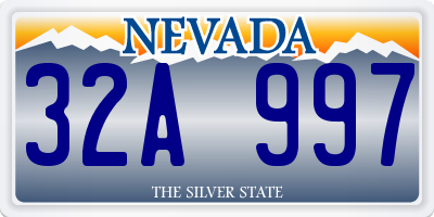 NV license plate 32A997