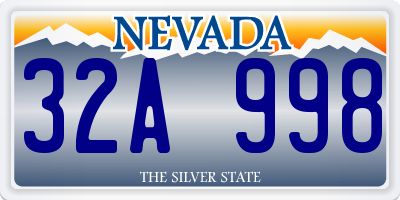 NV license plate 32A998