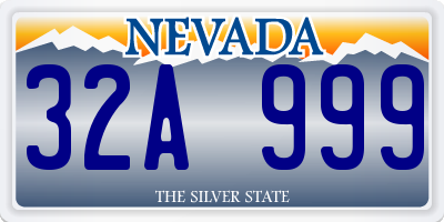 NV license plate 32A999