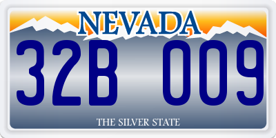 NV license plate 32B009