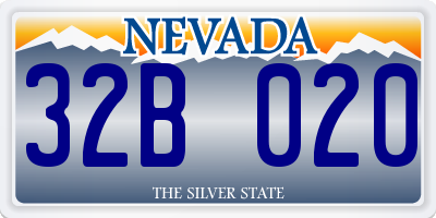 NV license plate 32B020