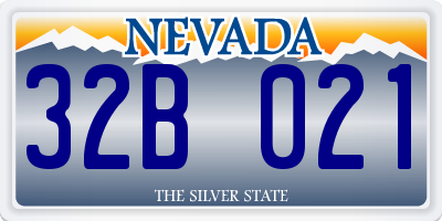 NV license plate 32B021