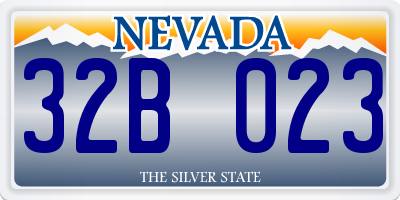 NV license plate 32B023