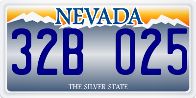 NV license plate 32B025