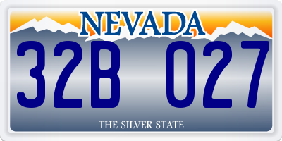 NV license plate 32B027