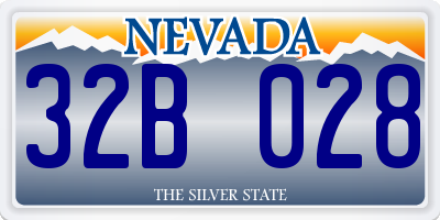 NV license plate 32B028