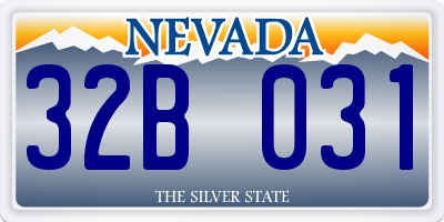 NV license plate 32B031