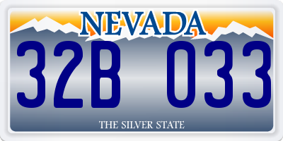 NV license plate 32B033