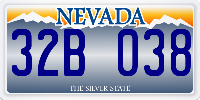 NV license plate 32B038