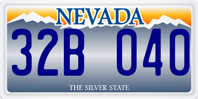 NV license plate 32B040