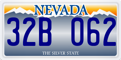 NV license plate 32B062