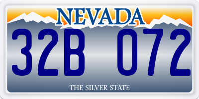 NV license plate 32B072