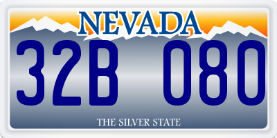 NV license plate 32B080