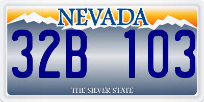 NV license plate 32B103
