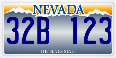 NV license plate 32B123