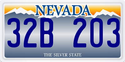 NV license plate 32B203