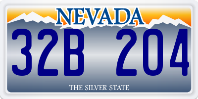 NV license plate 32B204