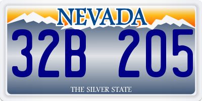 NV license plate 32B205