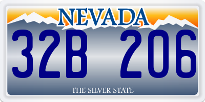 NV license plate 32B206