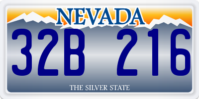 NV license plate 32B216