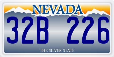 NV license plate 32B226