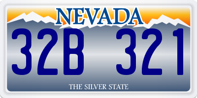 NV license plate 32B321