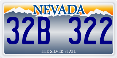 NV license plate 32B322