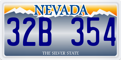 NV license plate 32B354