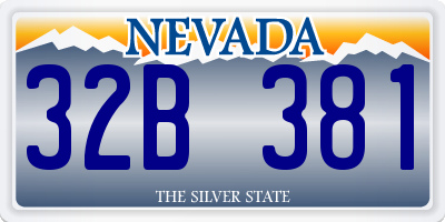 NV license plate 32B381