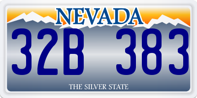 NV license plate 32B383