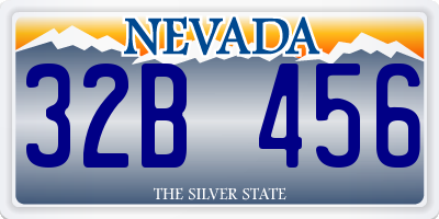 NV license plate 32B456
