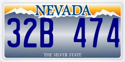 NV license plate 32B474