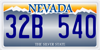 NV license plate 32B540