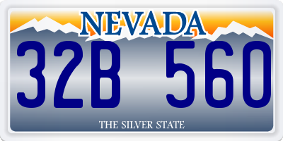 NV license plate 32B560