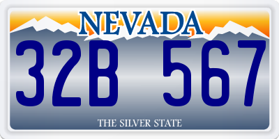 NV license plate 32B567