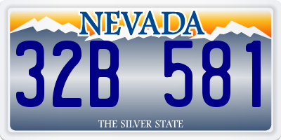NV license plate 32B581