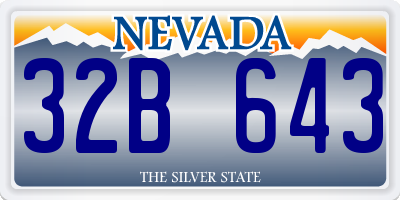 NV license plate 32B643