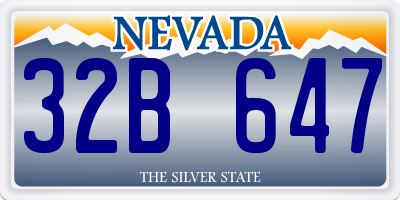 NV license plate 32B647