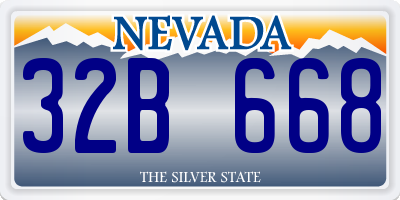 NV license plate 32B668