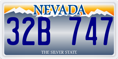 NV license plate 32B747