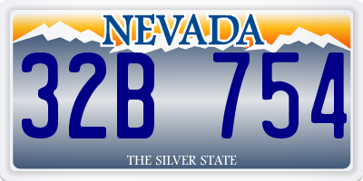 NV license plate 32B754