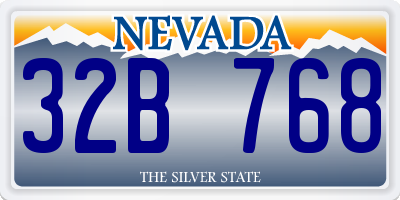 NV license plate 32B768