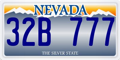 NV license plate 32B777