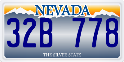 NV license plate 32B778